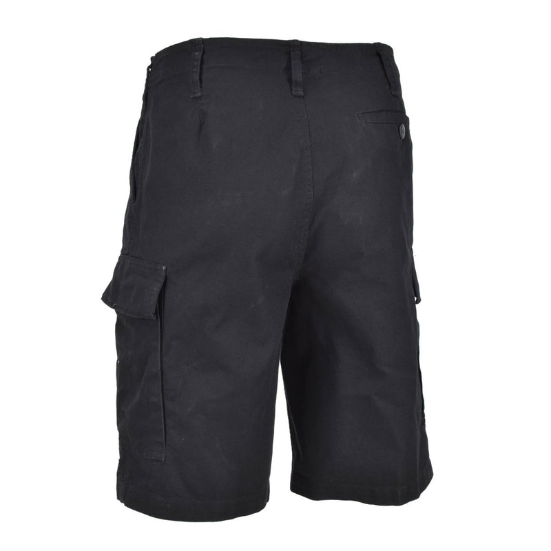 Mil-Tec Brand German Army style black prewashed Moleskin bermuda military shorts side pocket lightweight durable