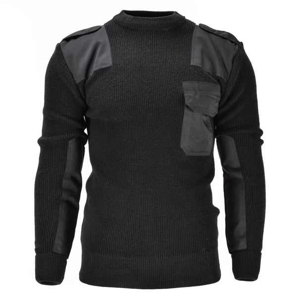 Mil-Tec brand Men Sweater German pullover Commando Jumper Black sweater Wool