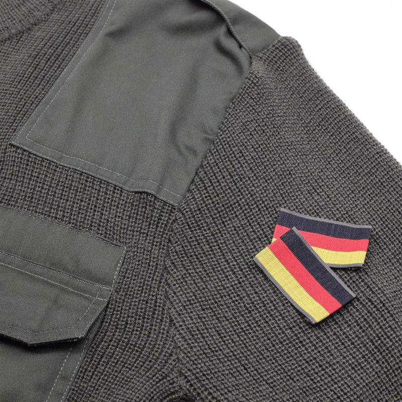 Mil-Tec brand Men Sweater German pullover Commando Jumper Olive OD sweater Wool German flag patch