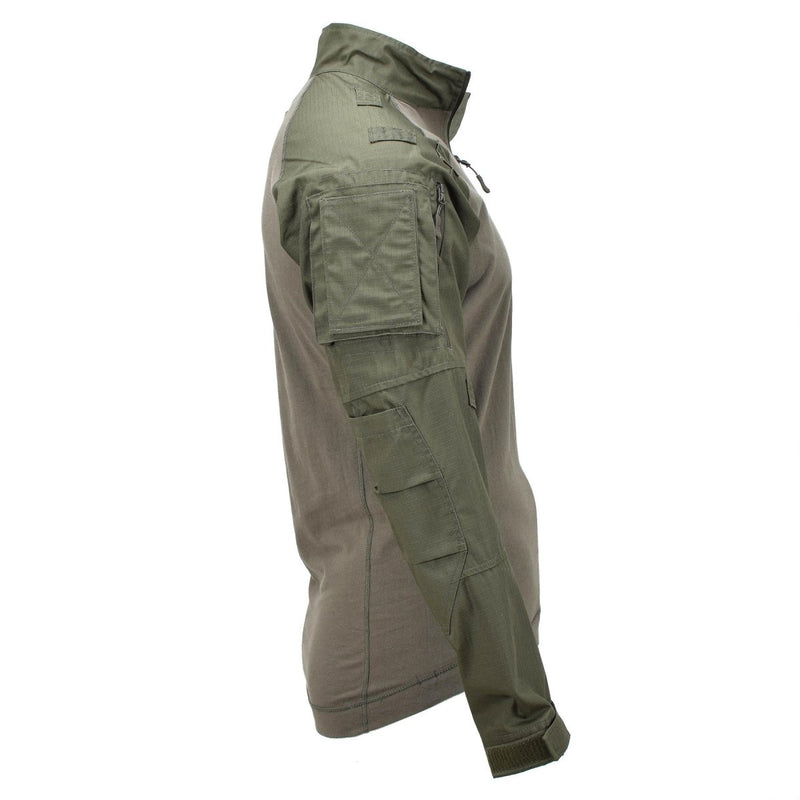 Mil-Tec Brand Military style olive tactical field troops combat shirt padding elbow pockets