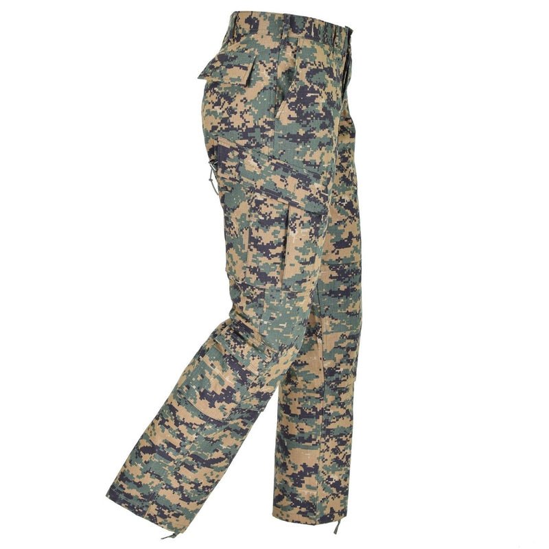 Mil-Tec U.S. Army digital woodland camouflage pants field troop trousers travel outdoor work wear