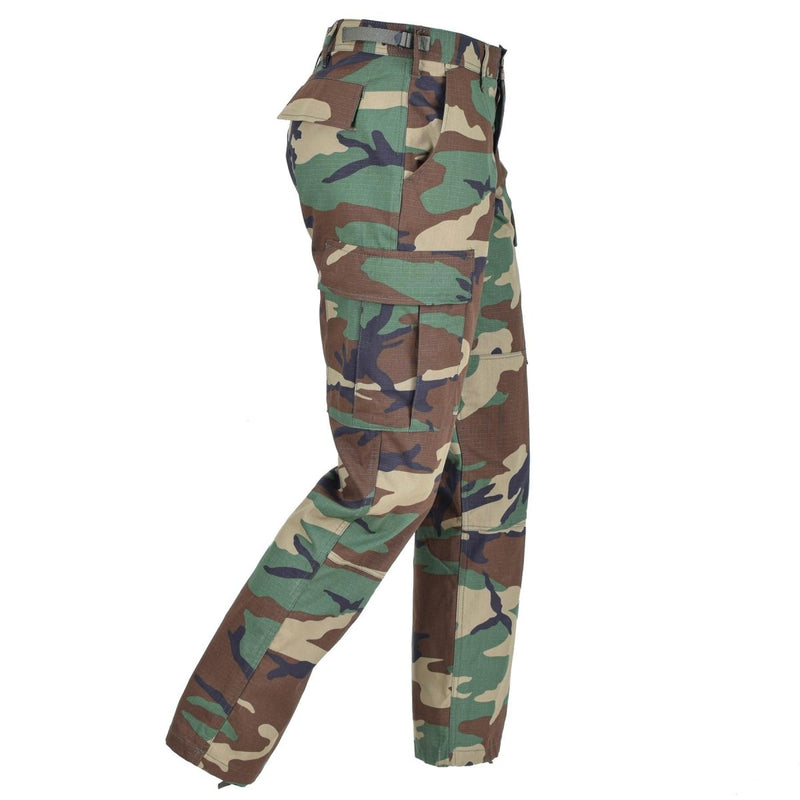 Mil-Tec Brand U.S Army Style ripstop BDU pants multicolor cargo trousers drawstring ankles