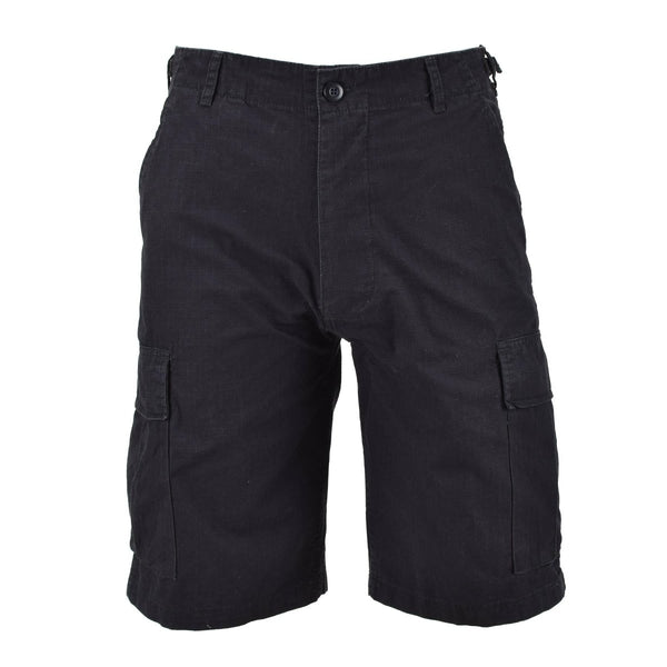 Mil-Tec Brand U.S. Military style black prewashed lightweight Bermuda shorts stylish cargo comfortable and durable