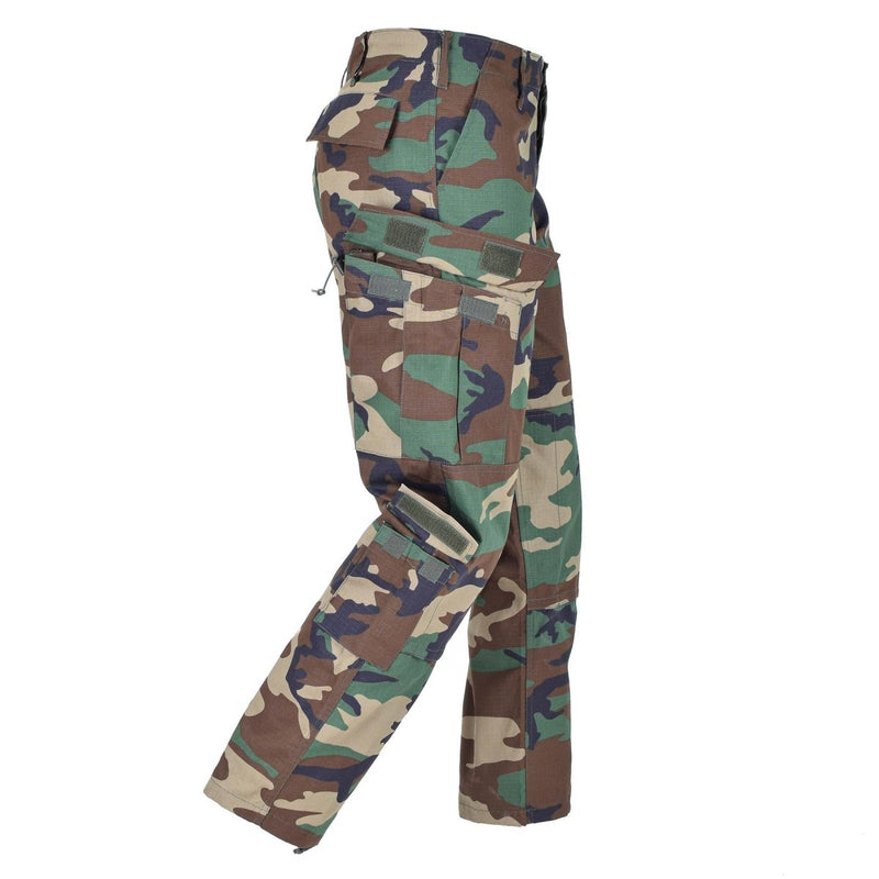 Mil-Tec Brand U.S. Military woodland camo ripstop soldiers BDU cargo pants tactical field trousers