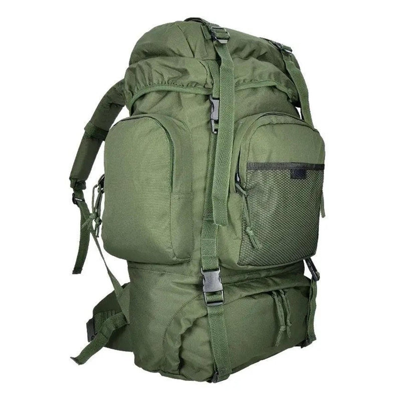 MIL-TEC COMMANDO hiking backpack 55 liters waterproof cover green large daypack Adjustable straps quick-release buckle waist
