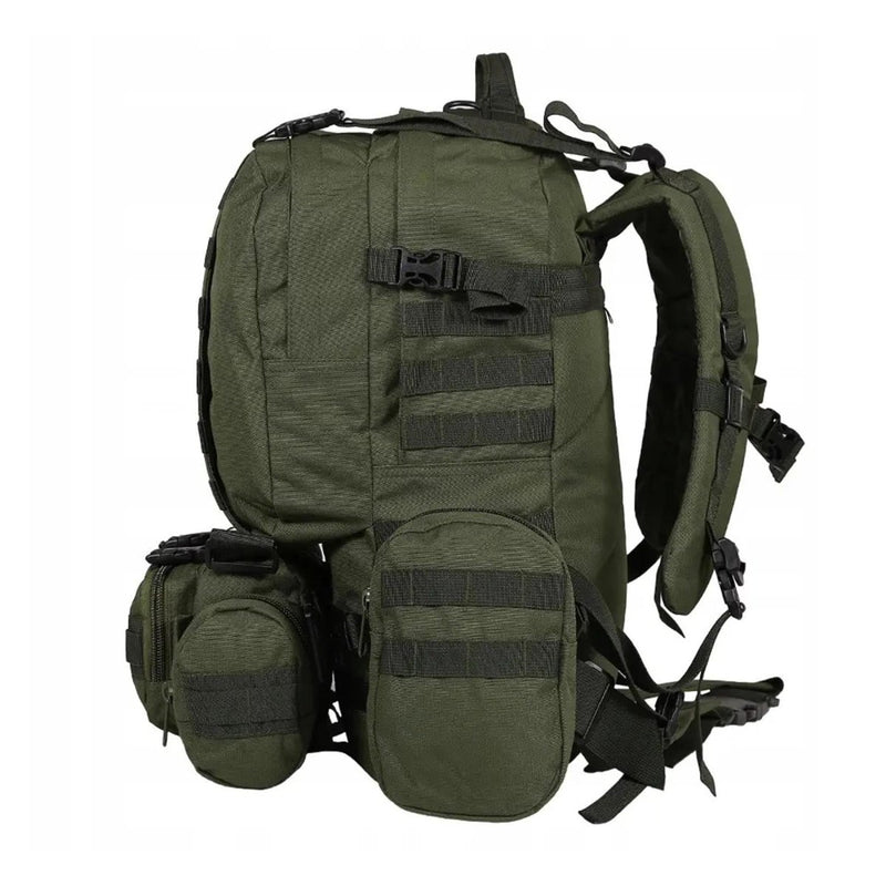 MIL-TEC DEFENSE ASSEMBLY tactical backpack detachable belt rucksack olive adjustable straps with quick-release buckle waist