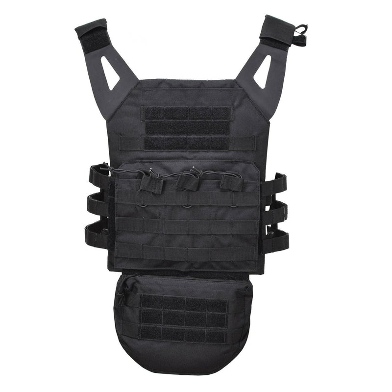 MIL-TEC Dropdown pouch small tactical utility bag front panel molle type black plate carrier vest
