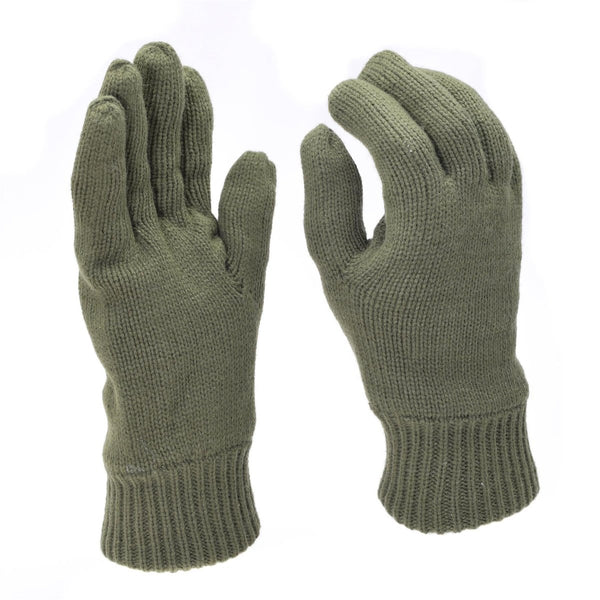 Mil-Tec Gloves Men winter Knitted THINSULATE™ insulation breathable lining olive OD winter tactical gear elasticated wrists