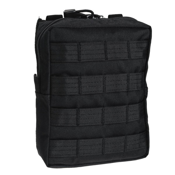 MIL-TEC tactical belt universal pouch molle attachment zipper closure utility bag black draining eyelet