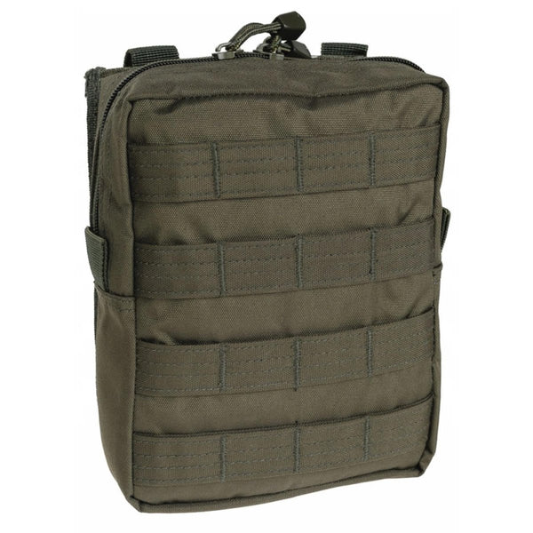 MIL-TEC tactical belt universal pouch molle attachment zipper closure utility bag olive draining eyelet lightweight
