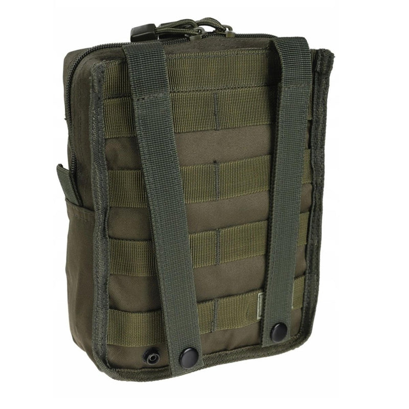 MIL-TEC tactical belt pouch attachment zipper closure utility bag olive Two straps on back fit a belt or MOLLE webbing