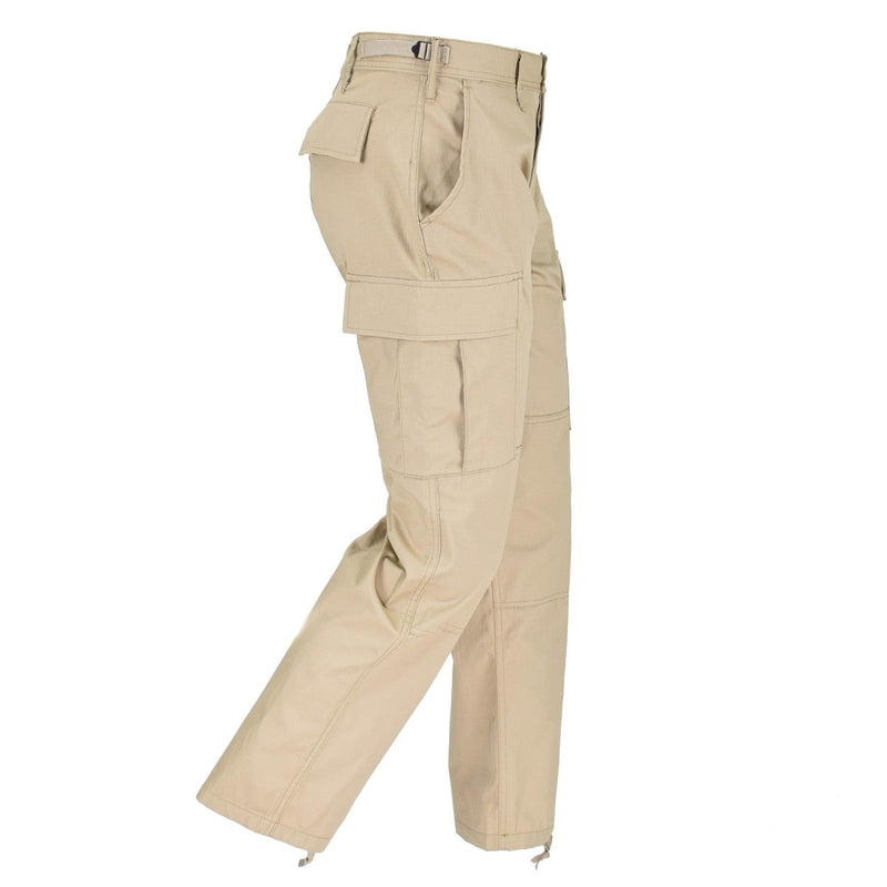 Mil-Tec US Army style field pants Khaki BDU Men Military Gear combat trousers adjustable ankles with drawstring