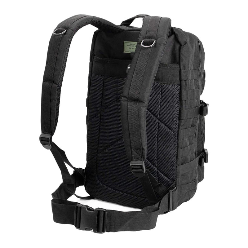 MIL-TEC U.S. Assault 36L backpack trekking rucksack hiking outdoor daypack black shoulder straps and hip belt