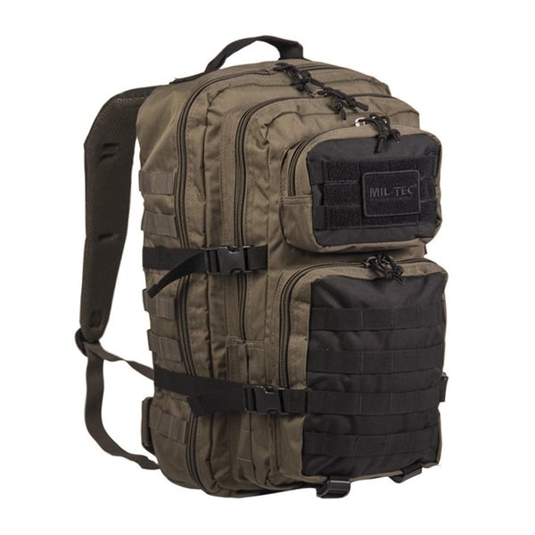 MIL-TEC U.S. Assault Ranger trekking backpack large camping daypack olive black extension strap on backpack adjustable 36L