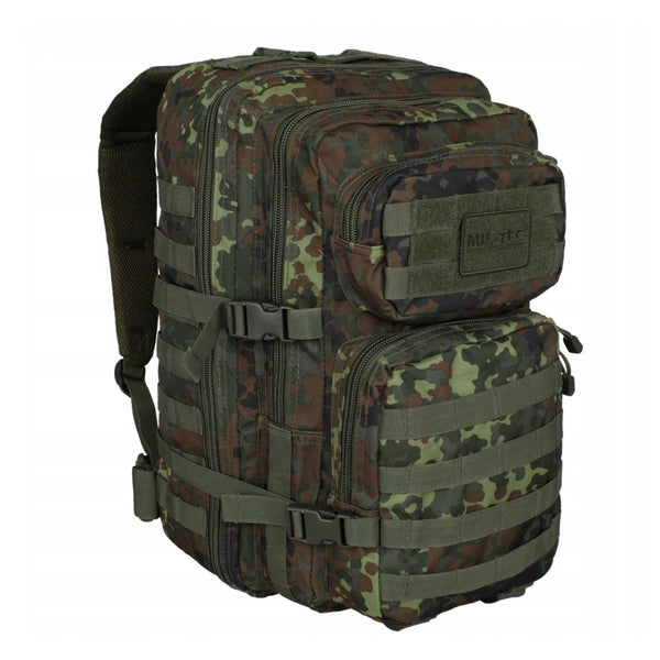MIL-TEC U.S. Assault trekking rucksack large 36L backpack flecktarn camouflage daypack D-rings Molle loops for attaching gear