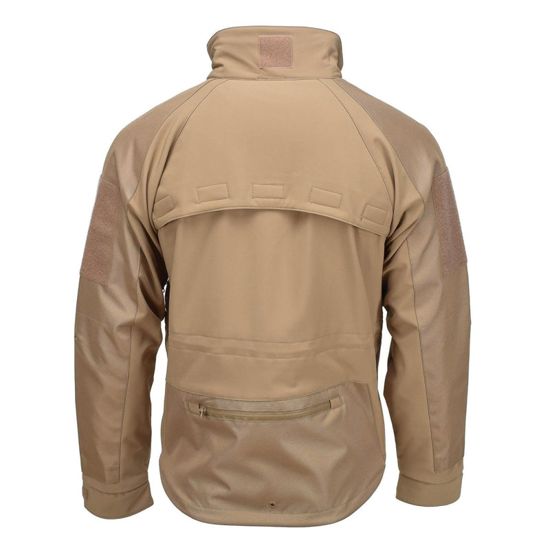MIL-TEC windproof hiking jacket soft shell stormproof zips fleece liner Coyote