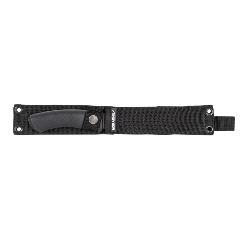MORA Pathfinder fixed knife clip point carbon steel blade multi-position sheath