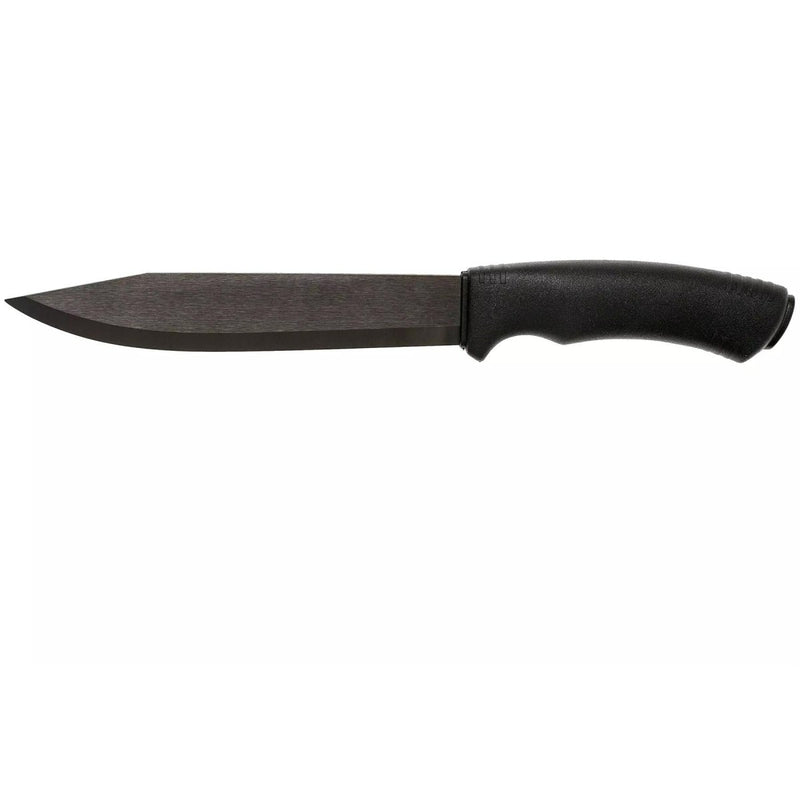MORA Pathfinder military BlackBlade universal knife fixed clip point carbon steel blade finger guard Polypropene handle
