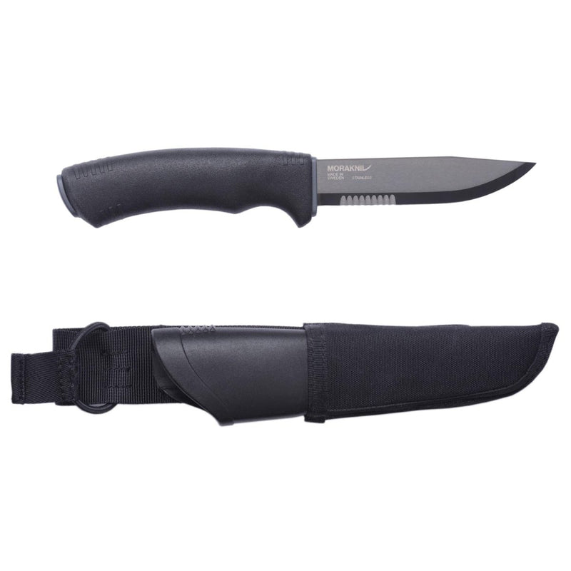 MORAKNIV Bushcraft Expert BB SRT camping knife DLC coated blade drop point stainless steel TPE-rubber