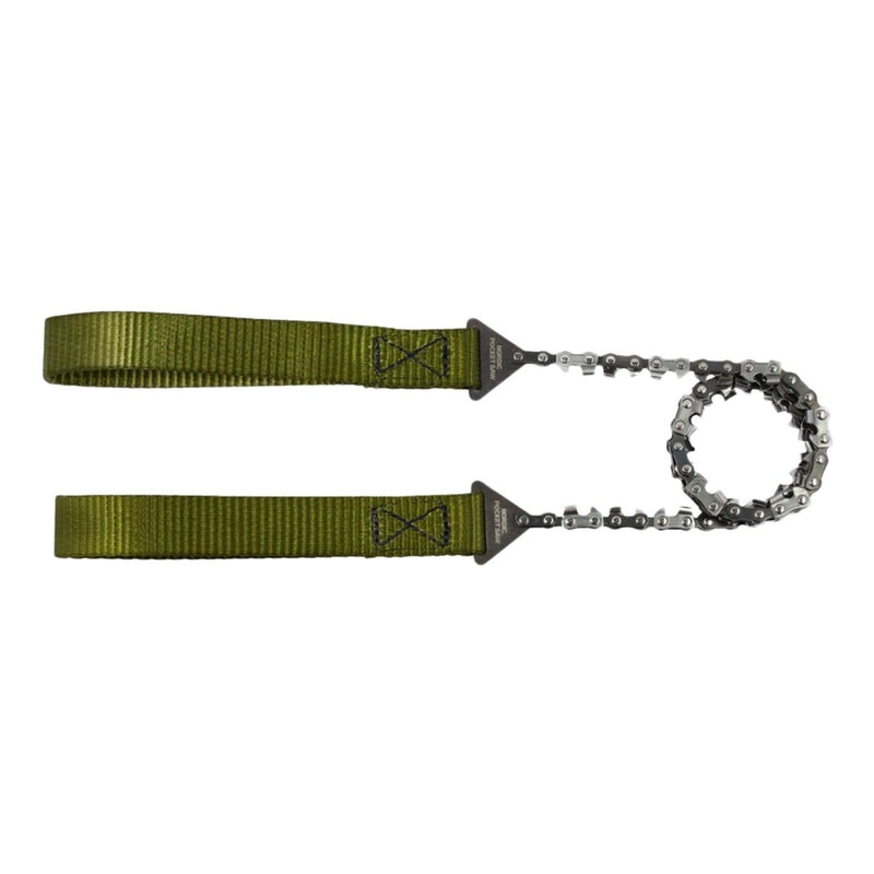 NORDIC POCKET SAW emergency outdoor hand chainsaw compact quality green handles heat treated carbon steel chain