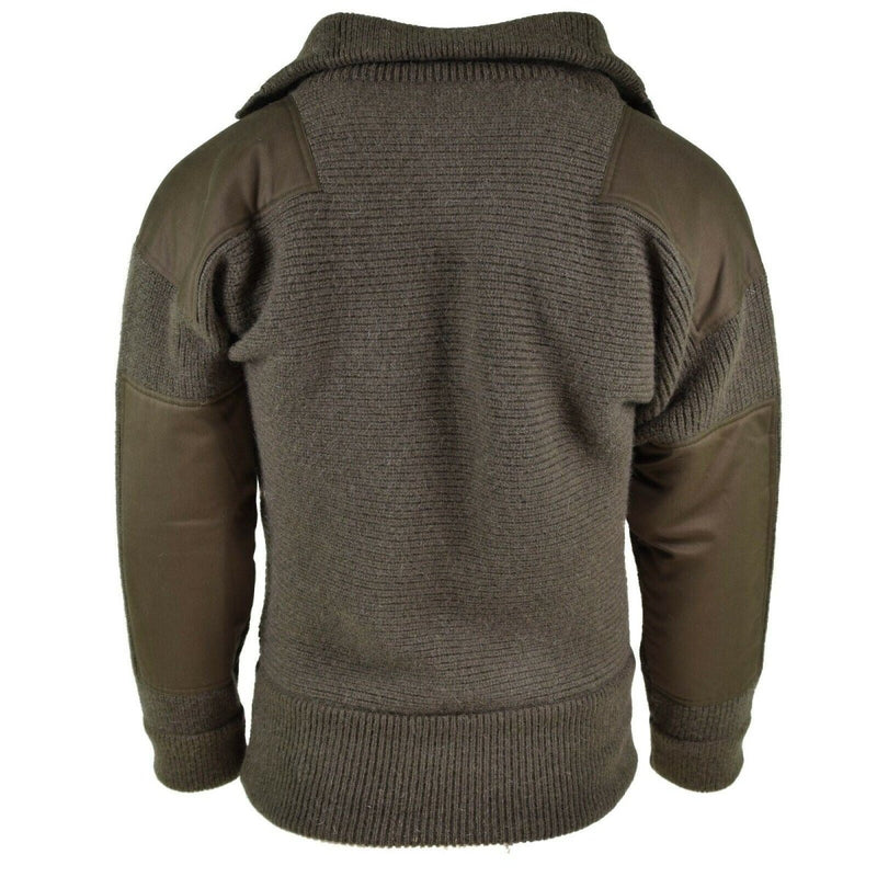 Original Austrian Army Alpine Pullover Knit sweater Olive OD Wool reinforced elbows and shoulders