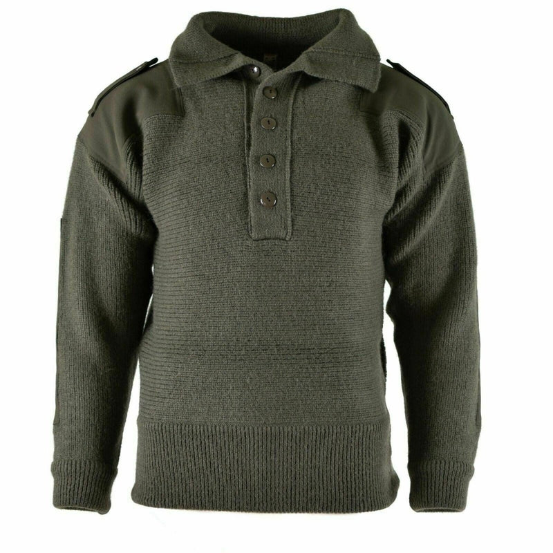 Original Austrian Army Alpine Pullover Knit sweater Olive OD Wool hiking hunting regular size