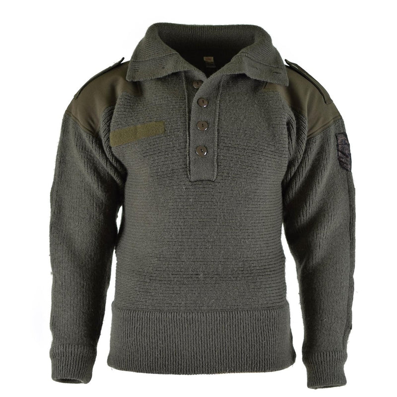 Original Austrian Army Alpine Pullover Knit sweater Olive OD Wool hunting casual work wear