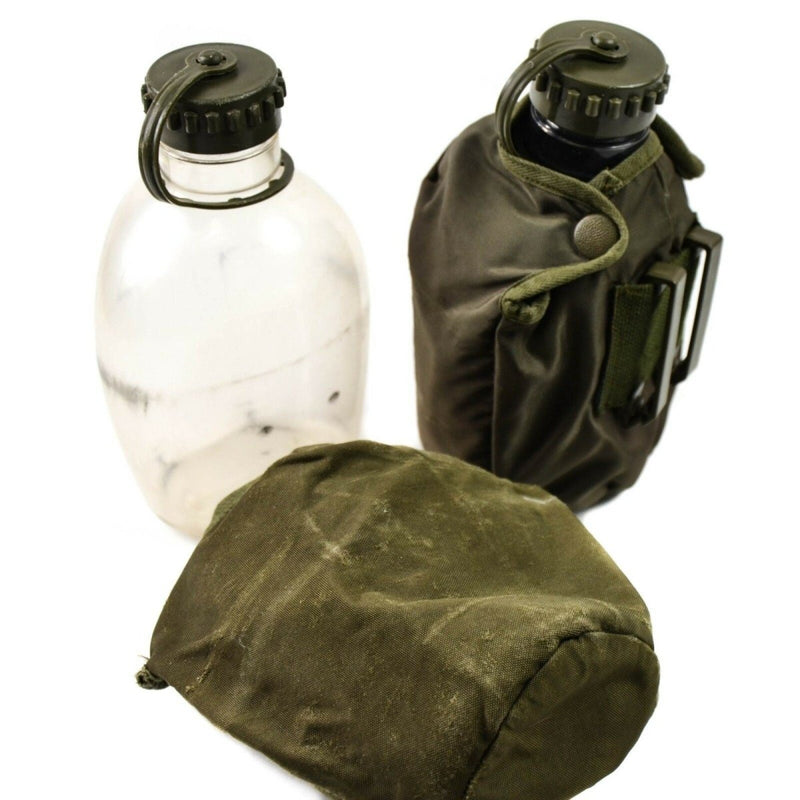 Original Austrian Army Drinking Flask Water Bottle Military Canteen pot pouch clear plastic flask