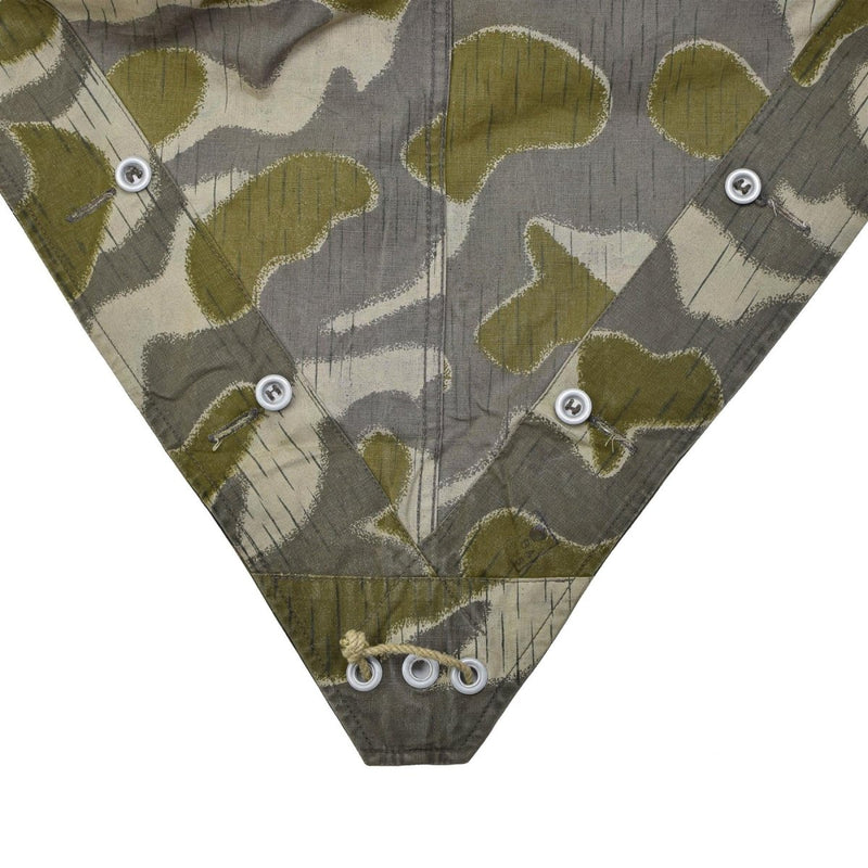 Original Austrian army pea dot splinter camo poncho tent water resistant vintage ties on the corners drawstrings