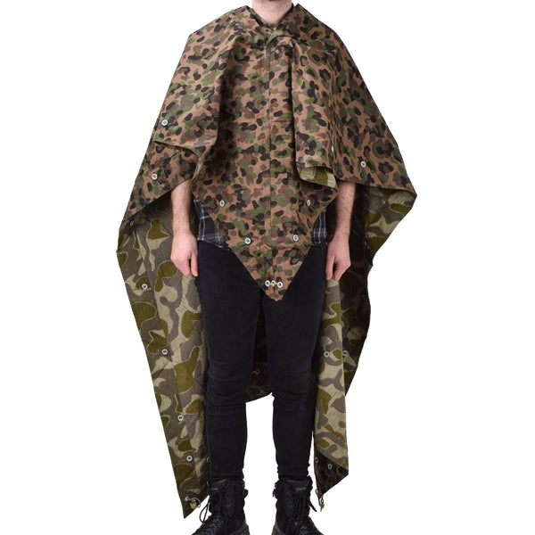 Original Austrian army pea dot splinter camouflage poncho tent water repellent vintage