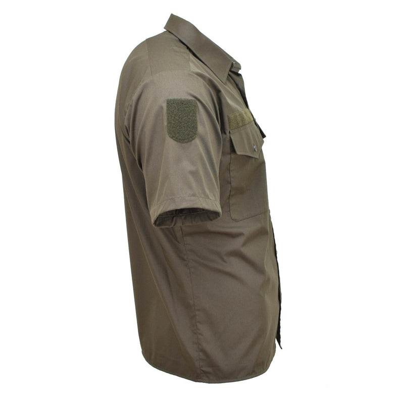 Original Austrian army shirt M65 lightweight combat short sleeve Olive BDU hook and loop plate on shoulder