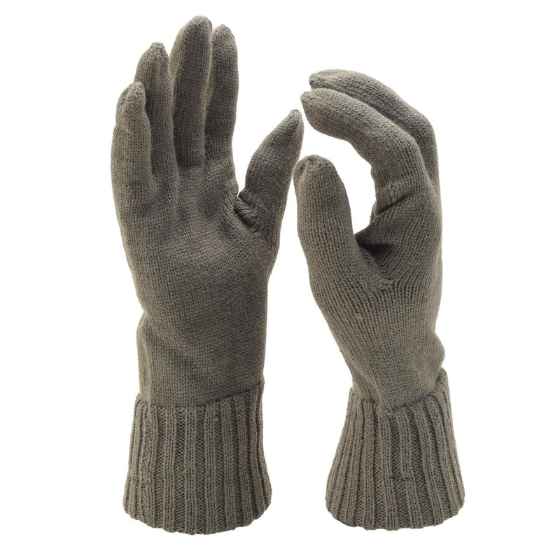 Original Austrian army wool gloves warmer winter brown outdoor knitted water repellent breathable