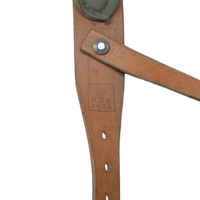 Original Austrian army Y-Strap braces genuine leather