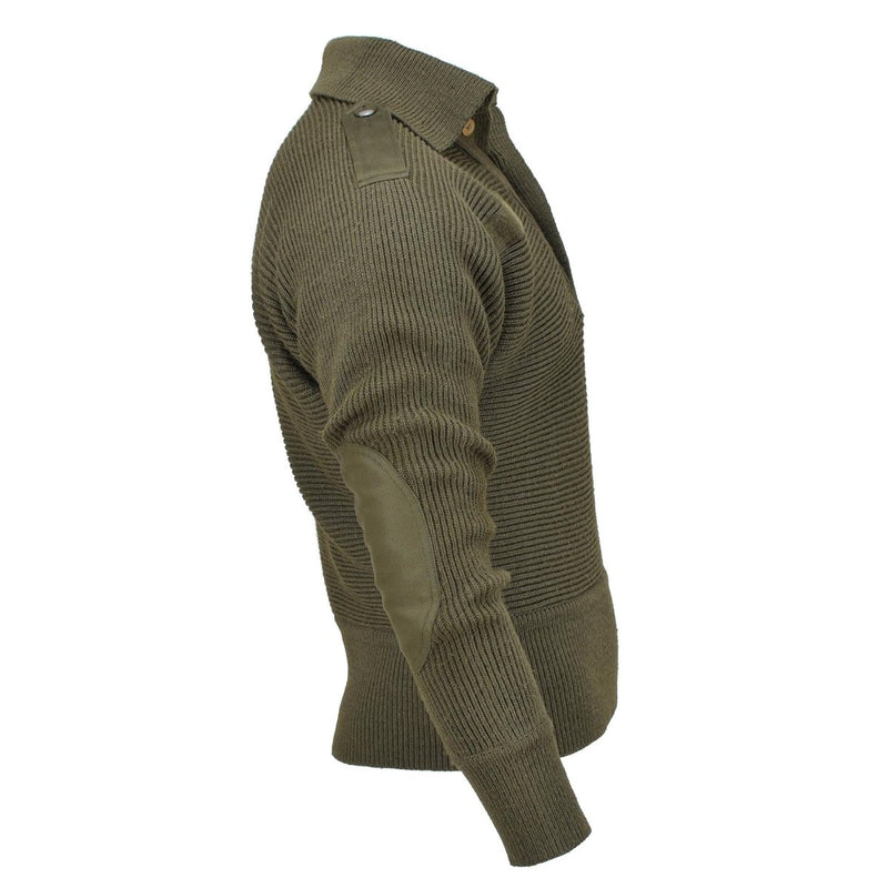 Original Austrian Military alpine pullover breathable vintage wool bodywarmer reinforced knitted sweater