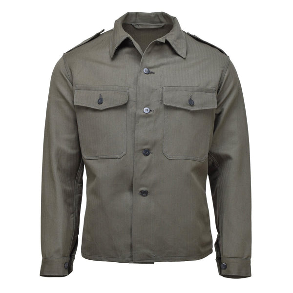 Original Austrian military M59 field jacket vintage WWII troops shirt adjustable cuffs olive