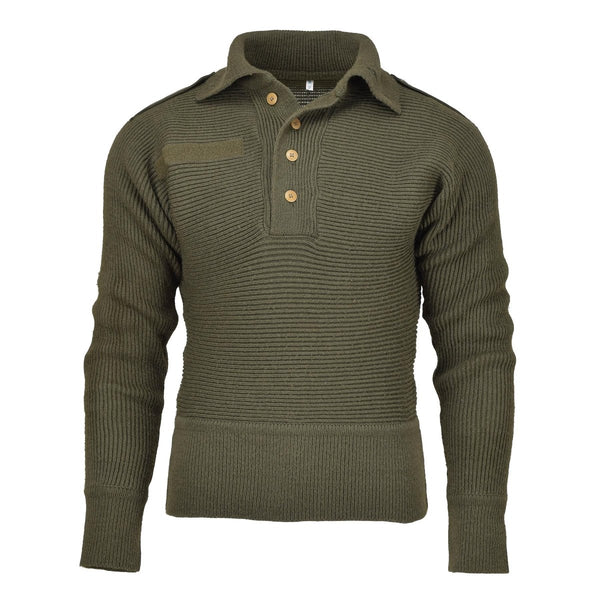 Original Austrian Military sweater reinforced elbows blouson rib knit pullover