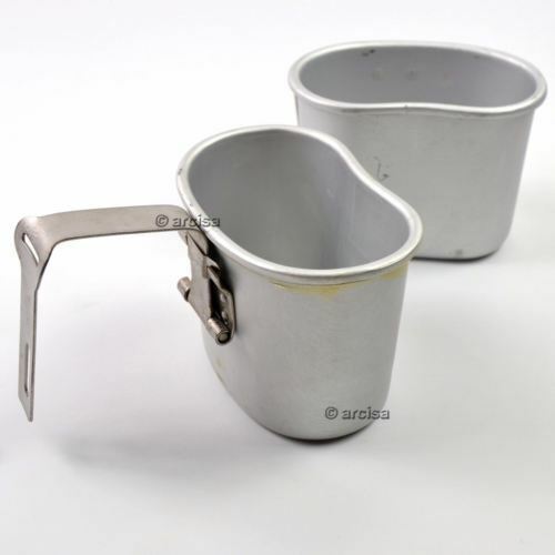 Original Belgian army canteen cup mug mess Aluminum pot bushcraft like US M1910