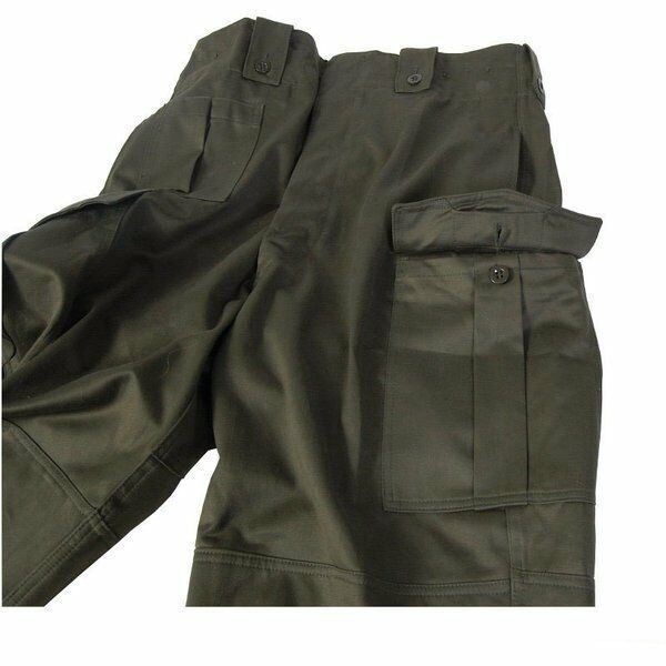 Belgian army field combat pants M65 olive green military pants surplus reinforced seat and knees