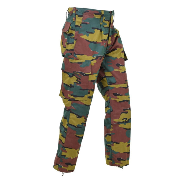 Original Belgian Army field combat pants strong and durable Ripstop material jigsaw camouflage adjustable waist trousers