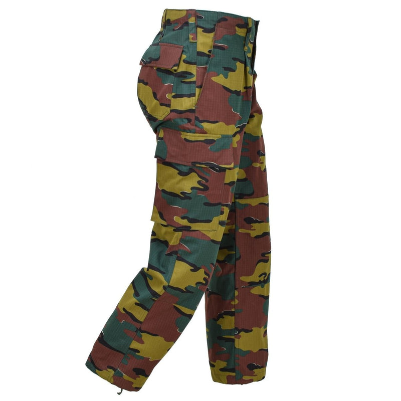 Original Belgian Army field combat pants Ripstop jigsaw drawstring ankles camouflage trousers