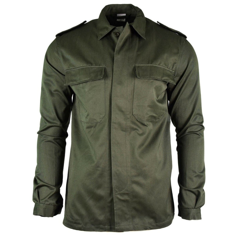 Original Belgian army field jacket military BDU olive shirt chest pockets long sleeve military combat shirts