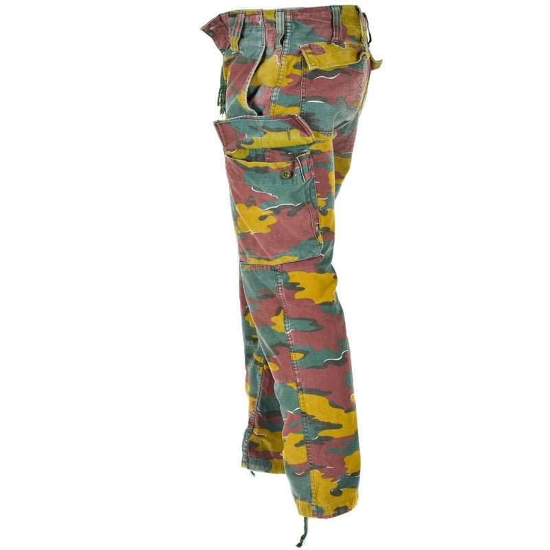 Belgian army military M90 field vintage pants jigsaw camo trousers surplus drawstring ankles
