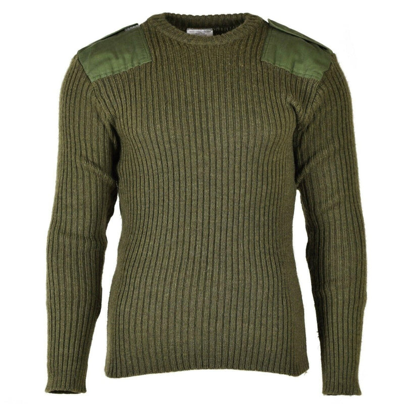 Original Belgian army sweater commando jumper olive pullover pure wool
