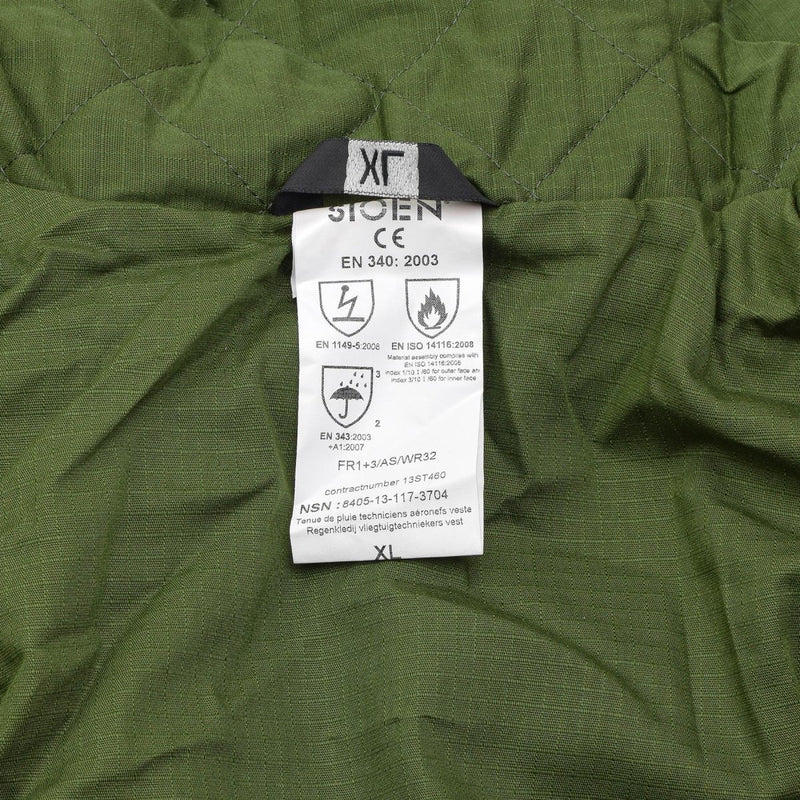 Original Belgian military rain long jacket liner olive waterproof