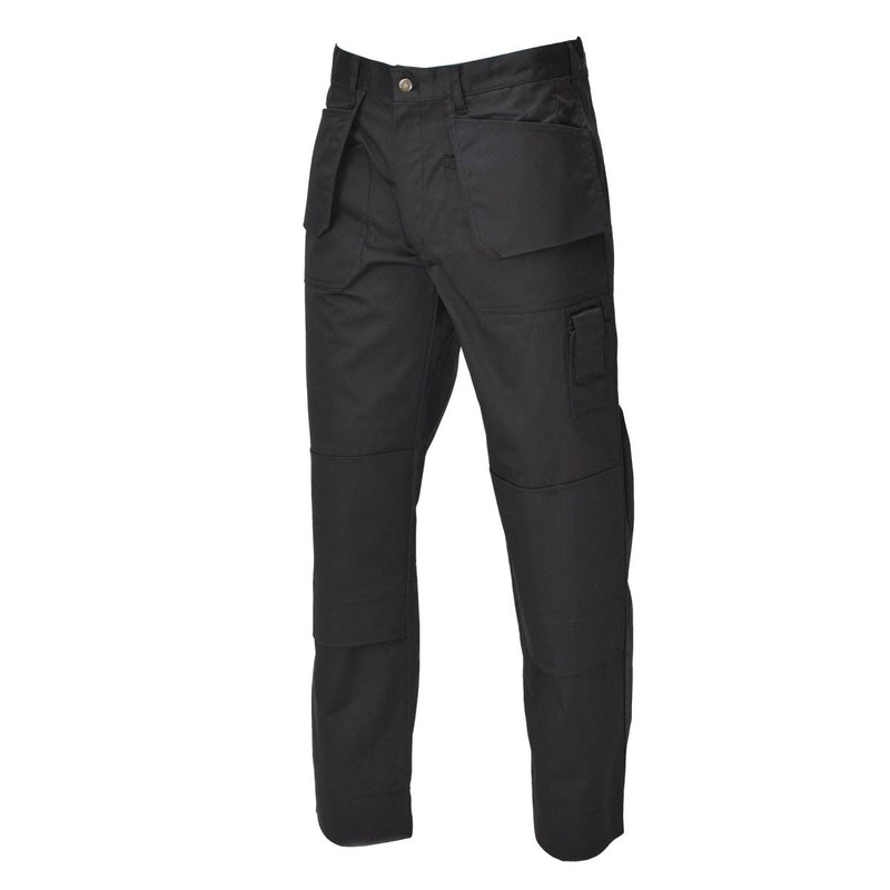 Original Belgian Military work cargo pants durable reinforced knees additional pockets for tools hammer loop ruler black