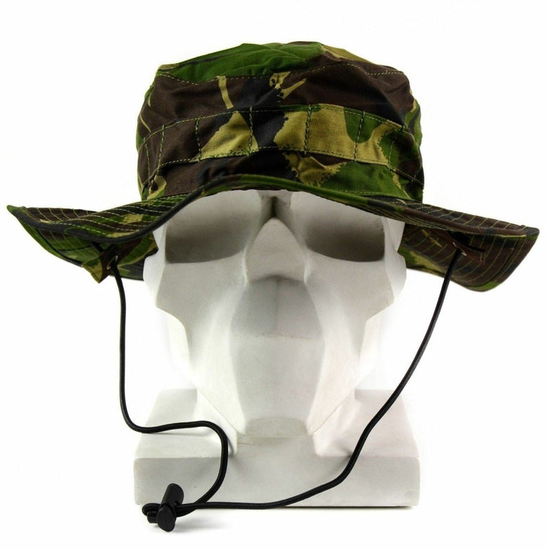 Original British Army boonie cap Sun Bush Hat lightweight breathable chin strap woodland camo combat DPM