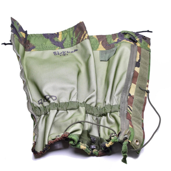 Original British army DPM camouflage gaiters waterproof standard size elasticated drawstring adjustable