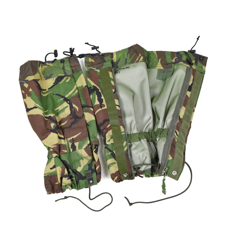 Original British army DPM camouflage gaiters waterproof standard size full zip