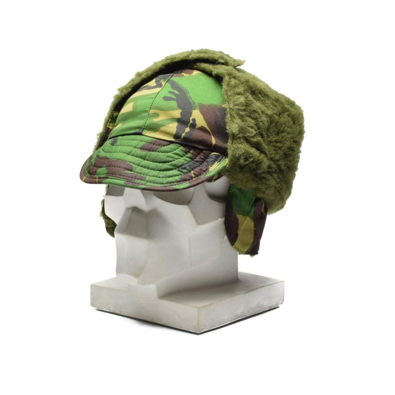 Original British army forces winter hat folding ears faux fur