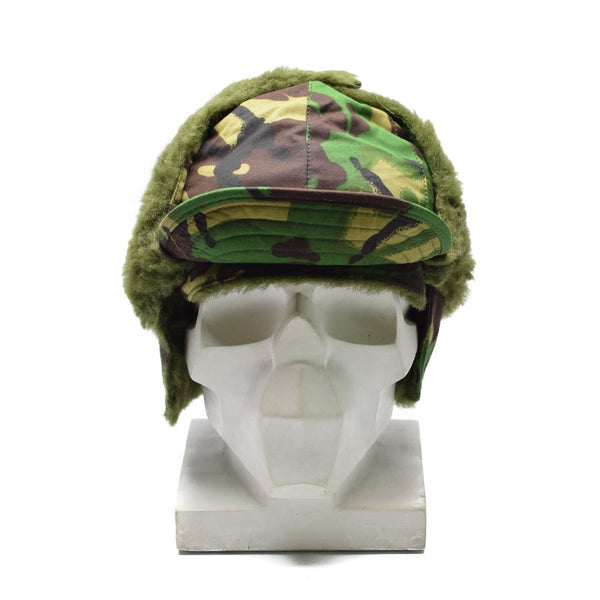 Original British army forces winter hat folding ears DPM woodland camouflage